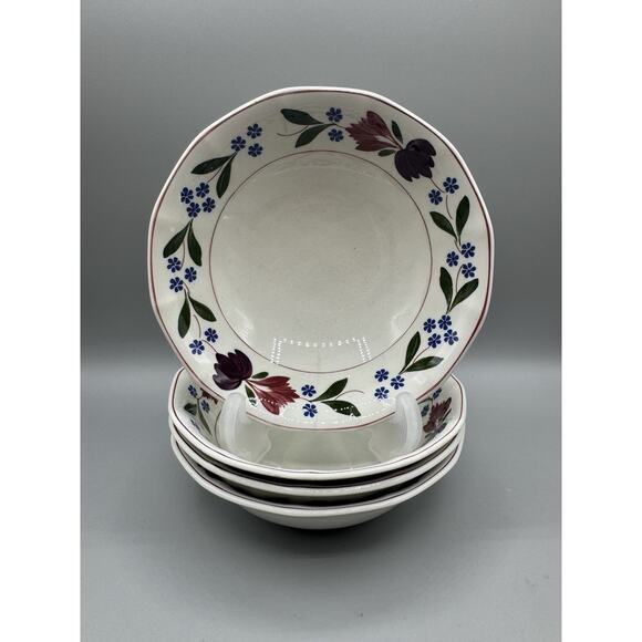 Adams Old Colonial Cereal Bowls 6.25" England Ironstone Set of Four 4 Vintage - Picture 1 of 7